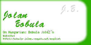 jolan bobula business card